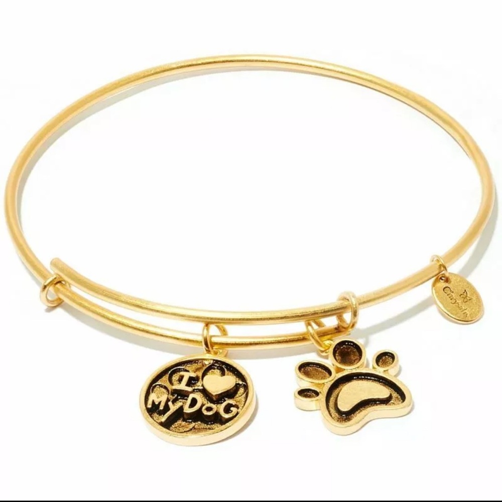 (SILVER) Chrysalis I Love My Dog Expandable Bangle